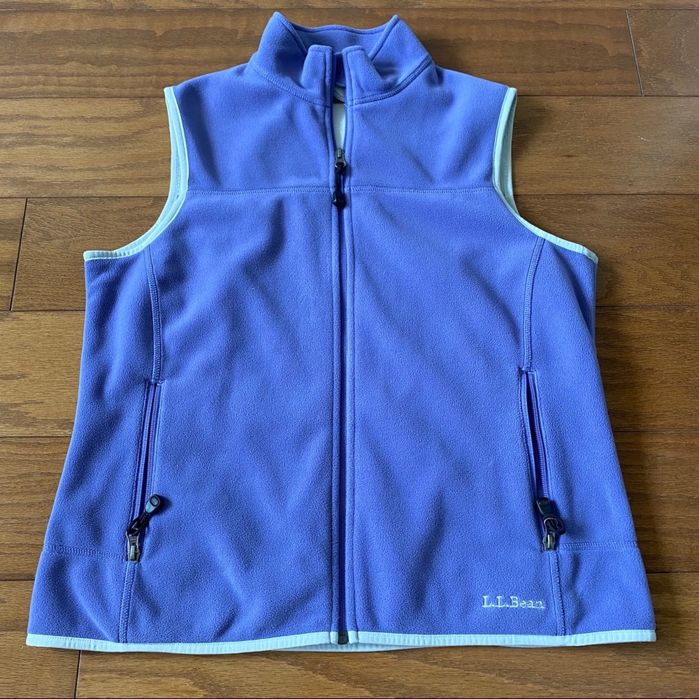 Llbean Purple full Zipper Fleece Vest